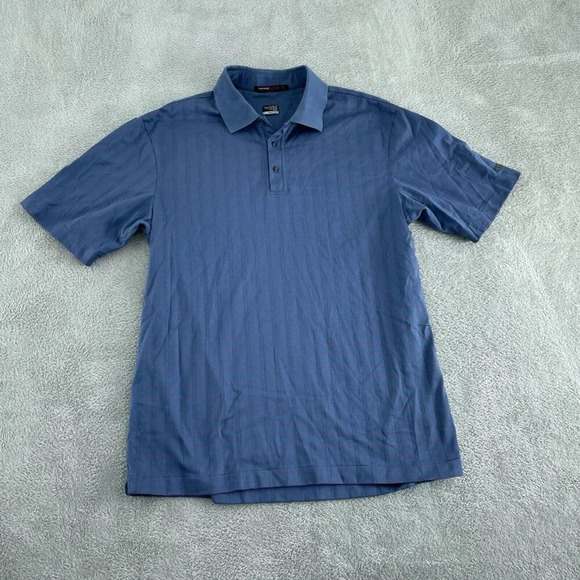 Nike Tiger Woods Collection Mens Polo Shirt Blue Striped Size M 3255 - Picture 1 of 9